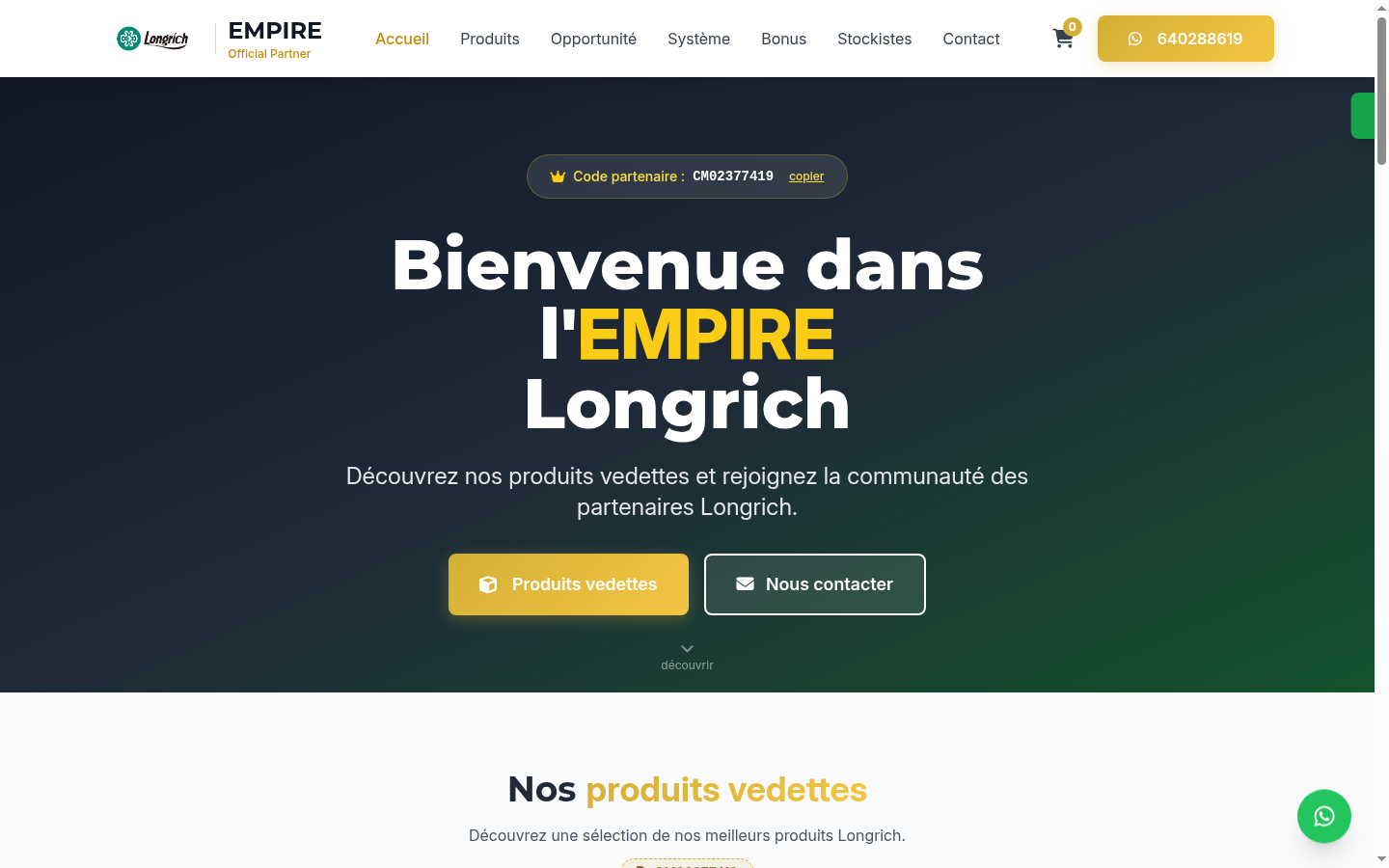 EMPIRE Longrich — Produits bien-être