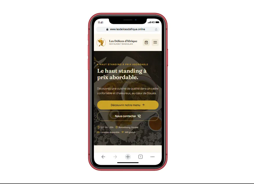 Les Délices d'Afrique — Site vitrine restaurant