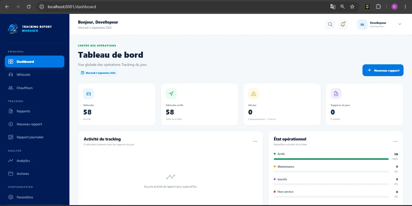 Tracking Report Manager — Gestion des rapports de tracking